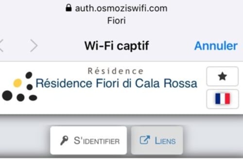 Wi-Fi captif login page for Résidence Fiori di Cala Rossa, Lecci accommodation