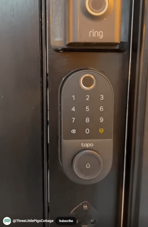 Ring smart lock with Tapo keypad at Three Little Pigs hotel in Blandford Forum