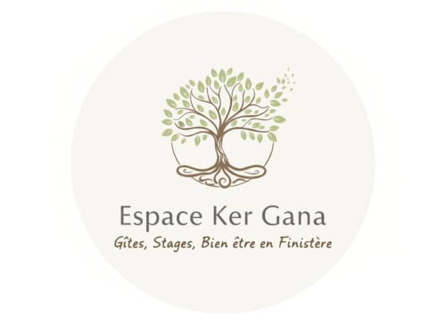 Espace Ker Gana logo with tree design, Plourin B&B offering gites and wellness stays in Brittany