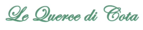 Logo del bed and breakfast Le Querce di Cota in elegante scrittura verde, Troina Italia