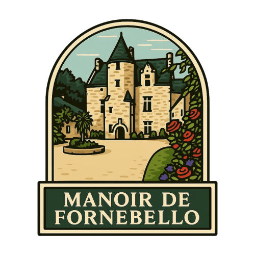 Château de Fornebello avec tourelles, jardins et fleurs à Châtelaudren-Plouagat, France