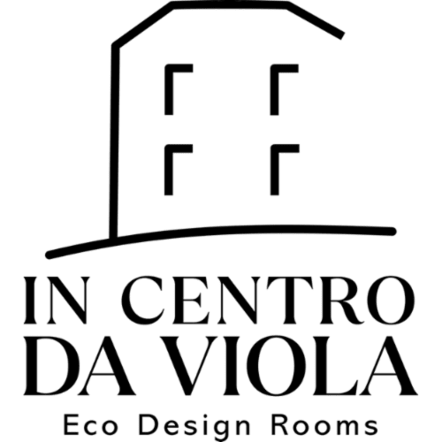 Logo dell'hotel Centro Da Viola Eco Design Rooms a Olbia con icona di edificio minimalista