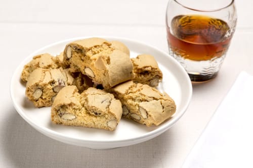 Almond biscotti and espresso at Palazzo Belvedere hotel in Chianciano Terme, Tuscany
