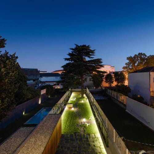 Jardim privado da Baumhaus Serviced Living com Cedro centenário. 