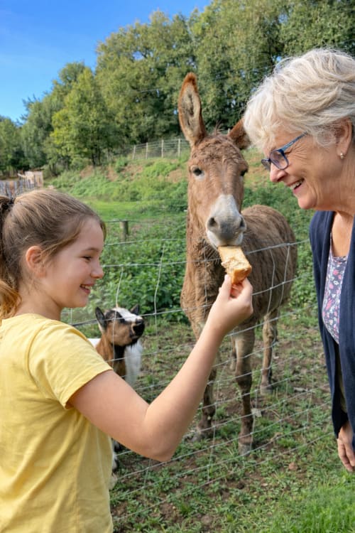 Mirabelle aime les caresses et le pain