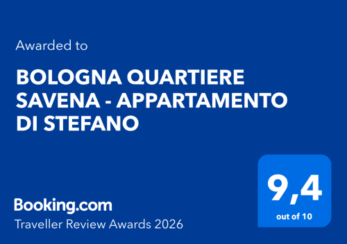 Booking.com award: Bologna Quartiere Savena apartment rated 9.4/10 by Traveller Review Awards 2026
