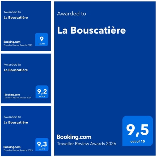 La Bouscatière B&B Moustiers-Sainte-Marie vince il Booking.com Traveller Review Awards 2023-2026 con valutazioni da 9 a 9,5 su 10