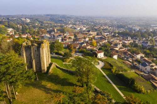 Vue aérienne de Pouzauges et du bocage