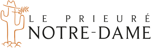 Logo du gîte Le Prieuré Notre-Dame avec illustration de cactus, Montfrin France