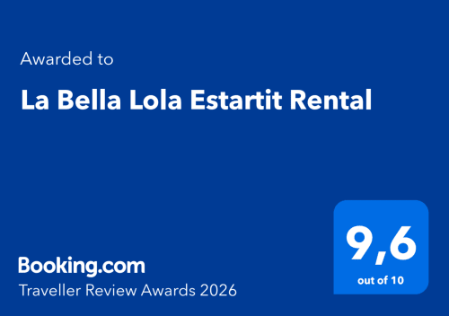 Booking.com Traveller Review Awards 2026: La Bella Lola Estartit Rental galardonada con una calificación de 9,6 de 10