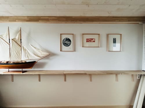 Lithographie d'une artiste locale de Barneville-Carteret Caro des hameaux