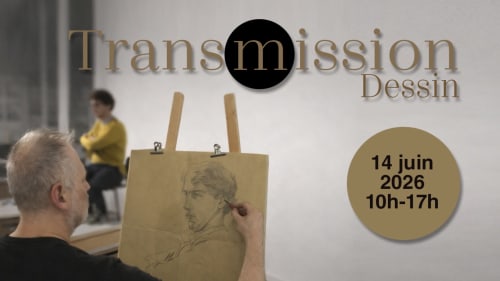 Artiste réalisant un portrait lors de l'atelier de dessin du Domaine de l'Ocrerie à Pourrain, juin 2026