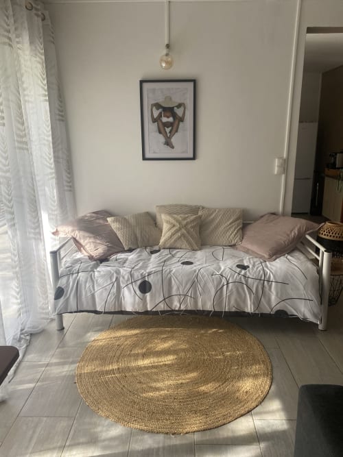 Espace détente vue sur le jardin.