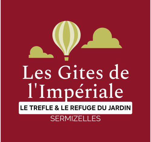Les Gîtes de l'Impériale logo featuring hot air balloon and clouds over Sermizelles