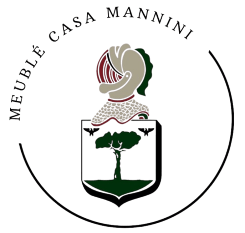 Logo Casa Mannini con profilo donna stilizzato e emblema albero, B&B a Maiori, Italia