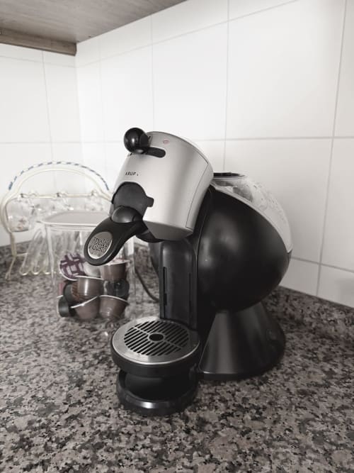 Krups coffee maker in Check Madeira hotel room kitchen, Ribeira Brava