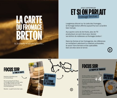 Carte des fromages bretons et guide des produits laitiers artisanaux du Gîte de Ker Huon à Runan, Bretagne