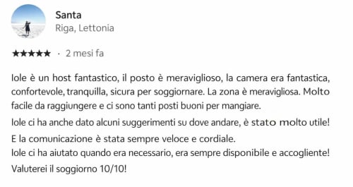 Recensione a cinque stelle per il Mappamondi B&B a Venezia, Italia che elogia l'ospite e l'accoglienza