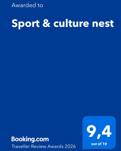 Sport & Culture Nest reconocido con 9.4/10 en los Premios de Valoración de Viajeros de Booking.com 2026