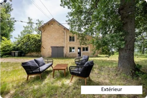 Chaumière en pierre rustique avec coin détente jardin et grand arbre, Civrac-sur-Dordogne, France
