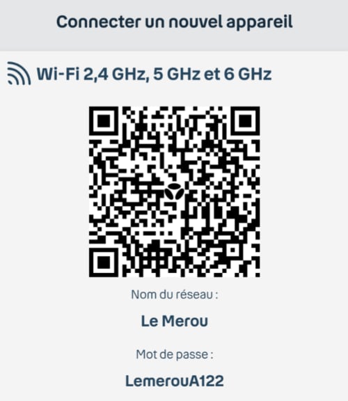 WiFi QR code for Vacances Giens guest connection in Hyères