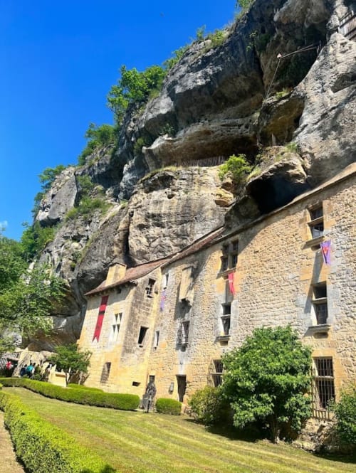Reignac fortified house, troglodytic castle in Tursac in the Dordogne