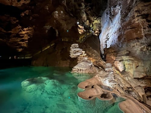 Padirac Cave in the Dordogne region with an underground river
