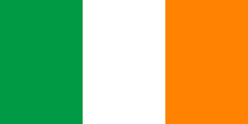 Irish flag with green, white, and orange stripes representing Madelines Accommodation in Wicklow, Ireland