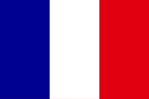French flag with blue, white, and red vertical stripes representing Madelines Accommodation in Wicklow, Ireland