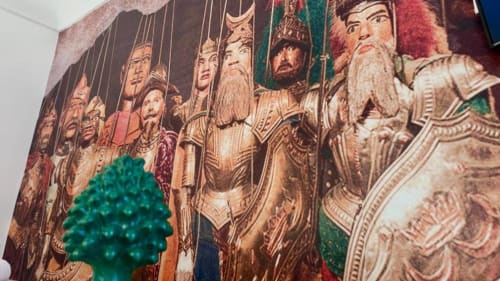 Affresco medievale con figure ornamentali in appartamento a Palermo presso Location 10 Agency