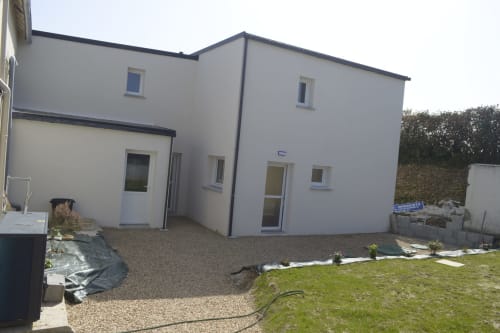 Cottage moderne à la Résidence des dunes à Landéda avec patio en gravier et accès à la piscine chauffée commune