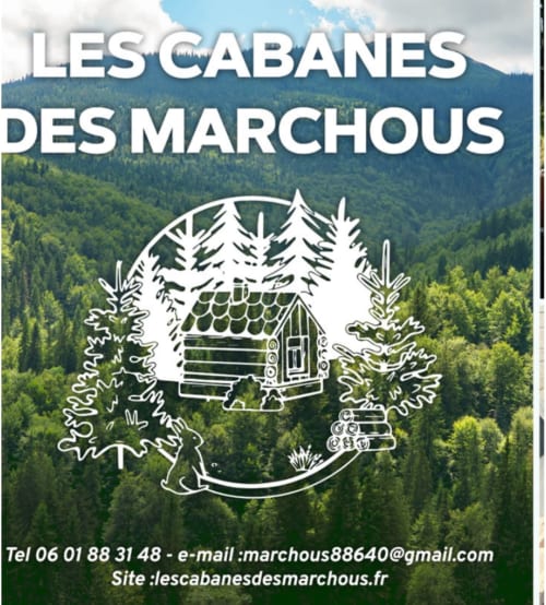 Les Cabanes des Marchous treehouse cabin in Granges-Aumontzey forest with contact details