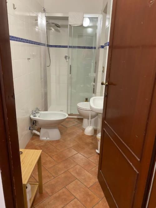 Modern bathroom with shower, bidet, toilet at Bronze Horse Affittacamere in Florence