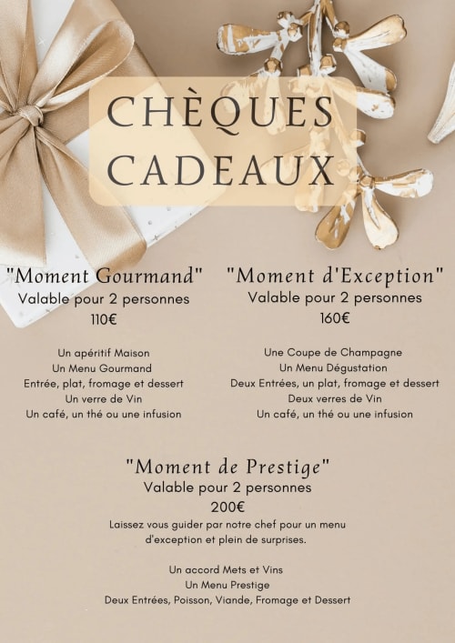 Forfaits menu bons cadeaux à La Route d'Argent, restaurant gastronomique de Bozouls