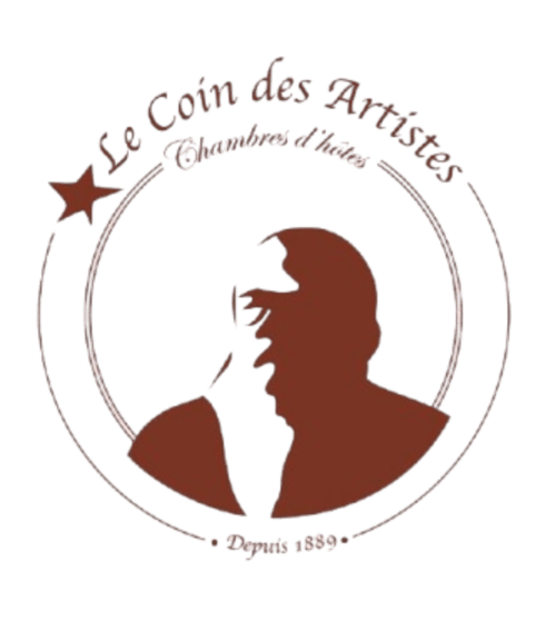 Logo Le Coin des Artistes : silhouette et étoile, maison d'hôtes d'artistes français depuis 1889