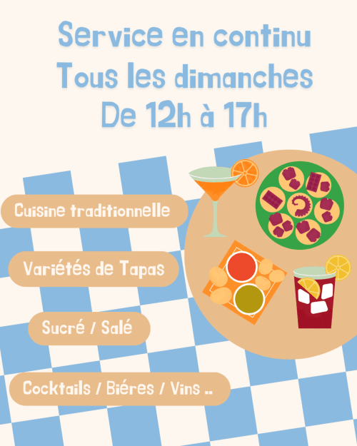 Le cabouillet L'Isle Adam: sonntägliches brunch 12-17h mit traditioneller küche, tapas, cocktails und getränke