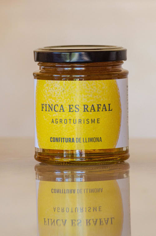 Jar of lemon confitura from Finca es Rafal Agroturisme in Montuïri, Spain