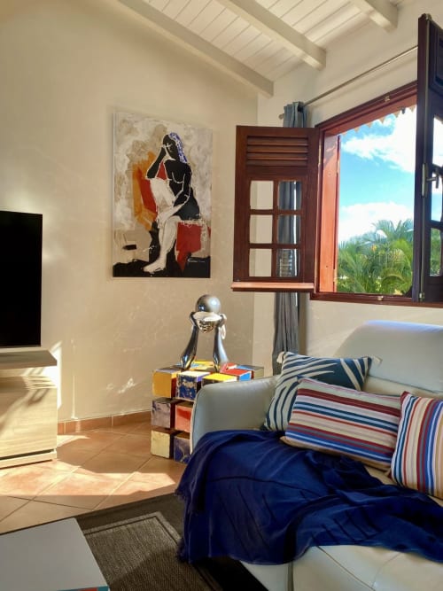 Chambre moderne avec vue sur mer à LÉZILÉ CONCIERGERIE, Bouillante, art contemporain et palmiers caribéens