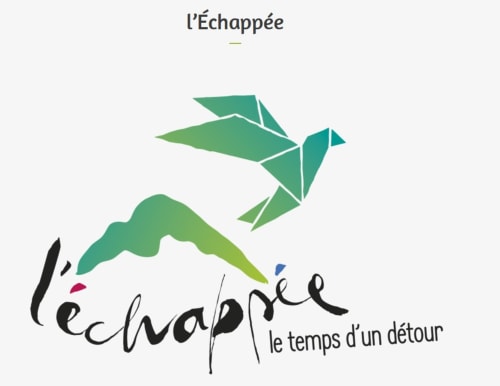 Logo L'Échappée de l'hôtel-boutique Le Hohwald avec oiseau géométrique et design montagnard