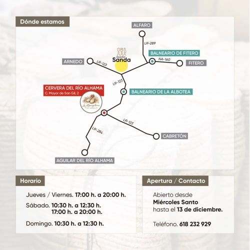 Location map of Cervera del Río Alhama restaurant showing nearby towns and regional roads in Spain.