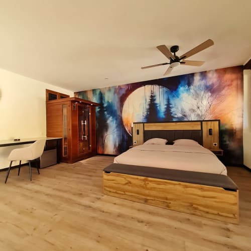 Habitación suite Ambre con cama y sauna Domaine du Cardou