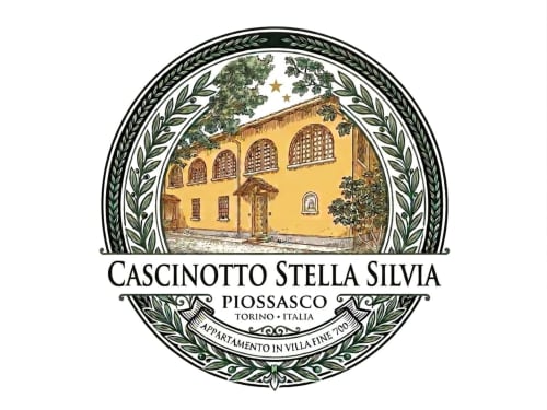 Logo villa Cascinotto Stella Silvia, Piossasco Italia - elegante edificio giallo con finestre ad arco