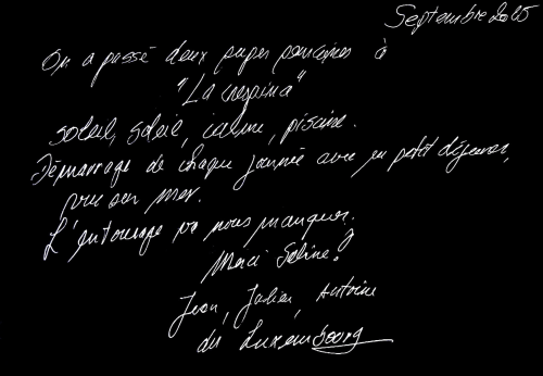 Lettre manuscrite française datée du 26 septembre 1965 de Bleu Mer Riviera, Les Issambres