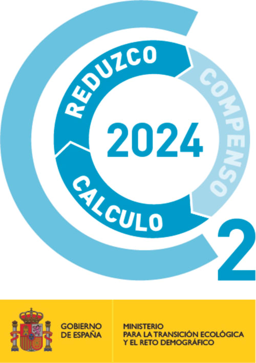 Red Calculo 2024 certification badge from Spanish government for sustainable tourism at Casa Rural La Perla