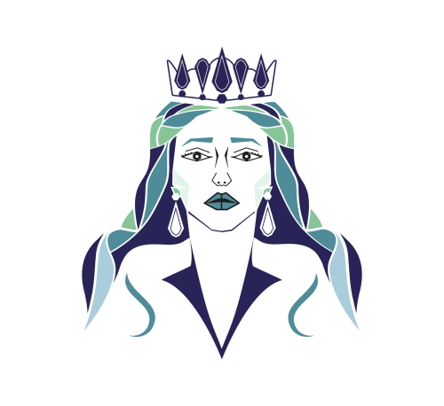 Ilustración de reina majestuosa para el alojamiento de lujo Experiencias Encant en Calafat, España
