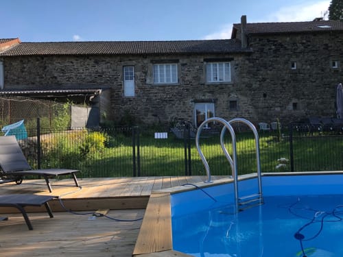 Swimming pool with ladder at Les Fermes Du Chateau B&B in Saint Maurice de Lignon, France