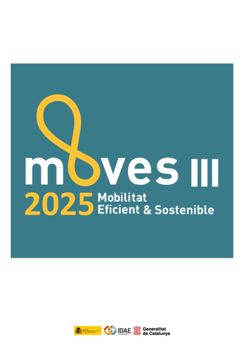Logo de mobilitat sostenible Moves 2025 de Fàbrica Descals i el Pavelló, Olot
