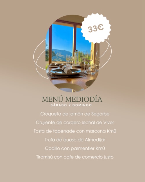 Menú del mediodía en Hotel Mar de Fulles por 33€: jamón, cordero y tiramisú con vistas a la montaña