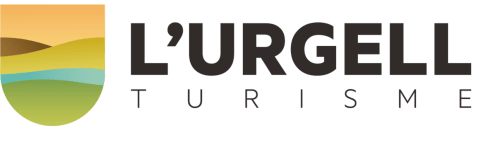 Logo de L'Urgell Turisme amb disseny de paisatge de l'hotel rural Cal París a Lleida, Catalunya
