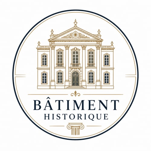 Les Suites de Montigny historic building emblem, Aix-en-Provence luxury apartment hotel logo with classical architecture